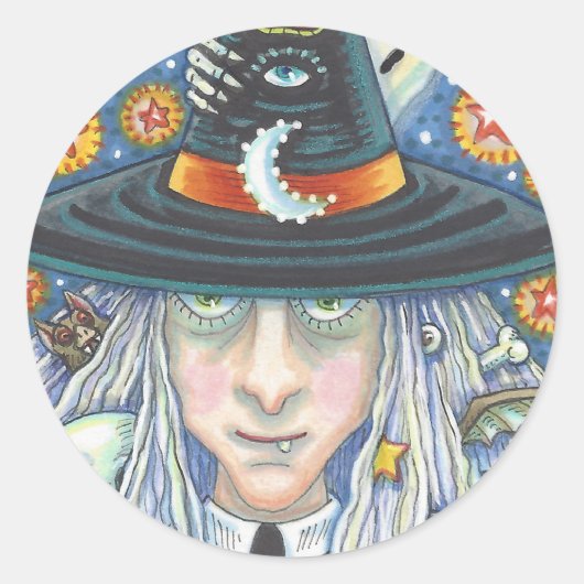 CREEPY WITCH, EVIL EYE, SKULL, VAMPIRE STICKERS (Voorkant)