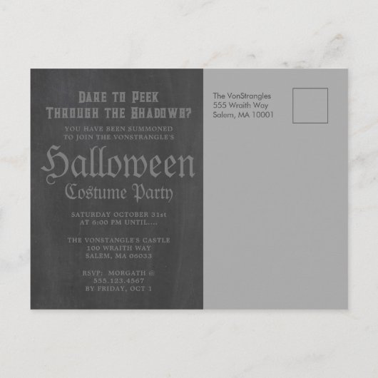 Creepy Witch Eye Halloween Uitnodiging (Achterkant)