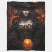 Creepy Witch Halloween Fleece Deken (Voorkant)