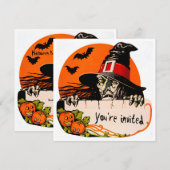 Creepy Witch Halloween Party Kaart (Voorkant / Achterkant)