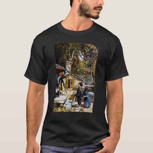 Creepy Witch Retro Fairy Tale Hansel en Gretel T-shirt (Voorkant)