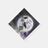 Creepy Witch & Volle Maan Halloween Papier Servet (Hoek)
