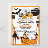 Creepy Witches Spooktacular Halloween Party Tiener Kaart (Voorkant)