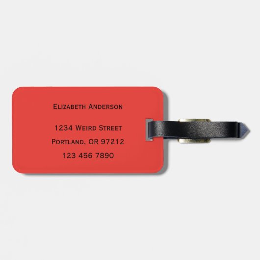 Creepy Witchy Eye Monster op rood Bagagelabel (Achterkant horizontaal)