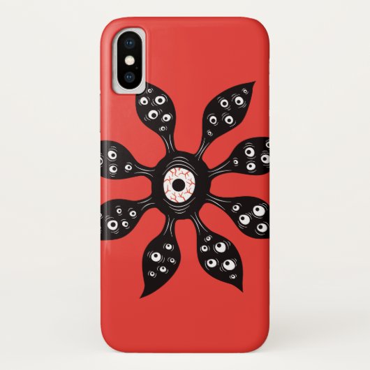 Creepy Witchy Eye Monster op rood Case-Mate iPhone Case (Achterkant)