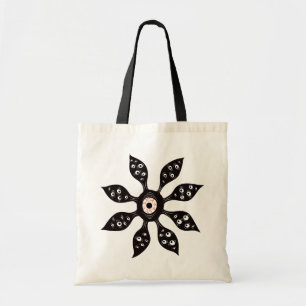 Creepy Witchy Eye Monster op rood Tote Bag
