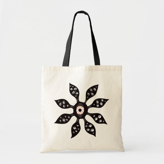 Creepy Witchy Eye Monster op rood Tote Bag (Voorkant)