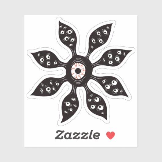 Creepy Witchy Flower Eye Monster Sticker (Vel)