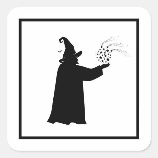 Creepy Wizard Halloween Sticker (Voorkant)