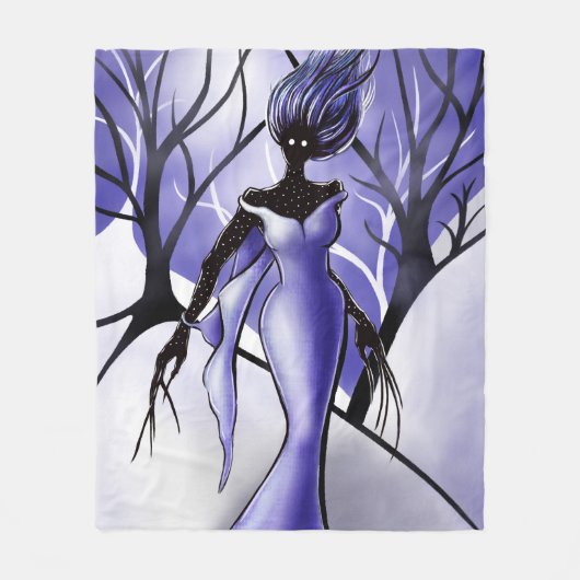Creepy Woman Monster Macabre Art Fleece Deken (Voorkant)