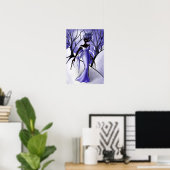 Creepy Woman Monster Macabre Art Poster (Thuiskantoor)