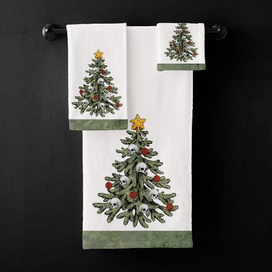 Creepy XMAS | Een zeer gotische kerstboom grunge Bad Handdoek