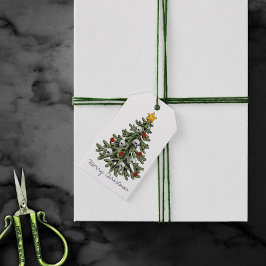 Creepy XMAS | Een zeer gotische kerstboom grunge Cadeaulabel