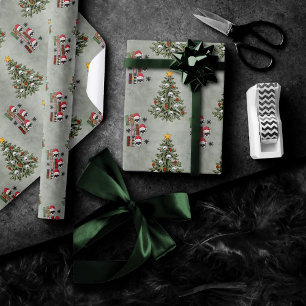 Creepy XMAS Een zeer gotische kerstboom grunge Cadeaupapier