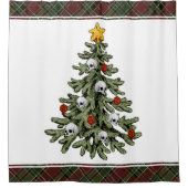 Creepy XMAS | Een zeer gotische kerstboom grunge Douchegordijn (Voorkant)