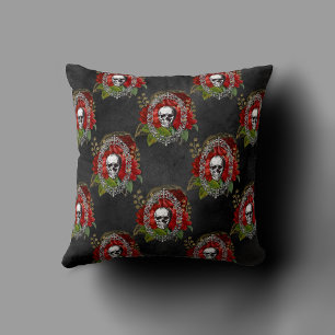 Creepy XMAS Een zeer gotische kerstboom grunge Kussen