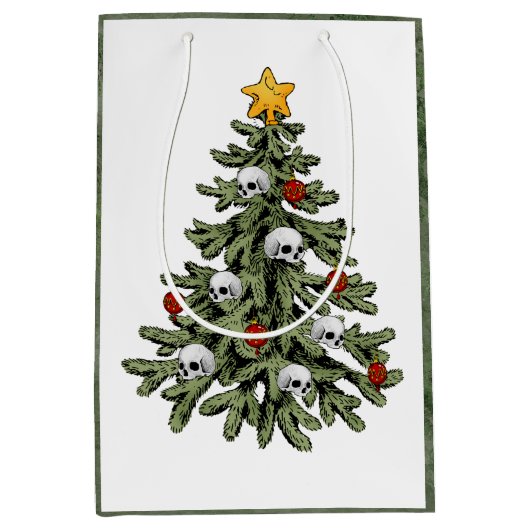 Creepy XMAS | Een zeer gotische kerstboom grunge Medium Cadeauzakje (Voorkant)