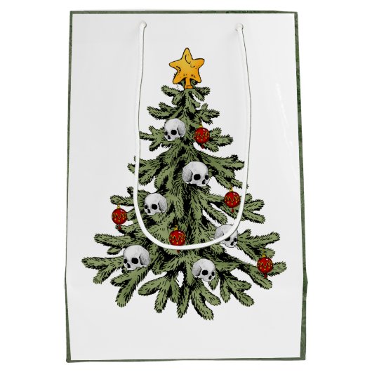 Creepy XMAS | Een zeer gotische kerstboom grunge Medium Cadeauzakje (Achterkant)