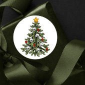 Creepy XMAS | Een zeer gotische kerstboom grunge Ronde Sticker