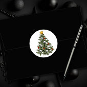 Creepy XMAS | Een zeer gotische kerstboom grunge Ronde Sticker