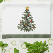 Creepy XMAS | Een zeer gotische kerstboom grunge Theedoek (Gevouwen)