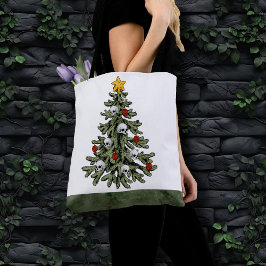 Creepy XMAS | Een zeer gotische kerstboom grunge Tote Bag
