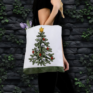 Creepy XMAS   Een zeer gotische kerstboom grunge Tote Bag