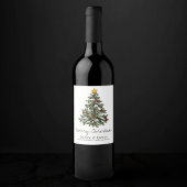 Creepy XMAS | Een zeer gotische kerstboom grunge Wijn Etiket