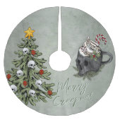 Creepy XMAS | Een zeer gotische Mok met schedel en Kerstboom Rok (Voorkant)