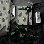 Creepy XMAS | Een zeer gotische schedel Mok grunge Cadeaupapier
