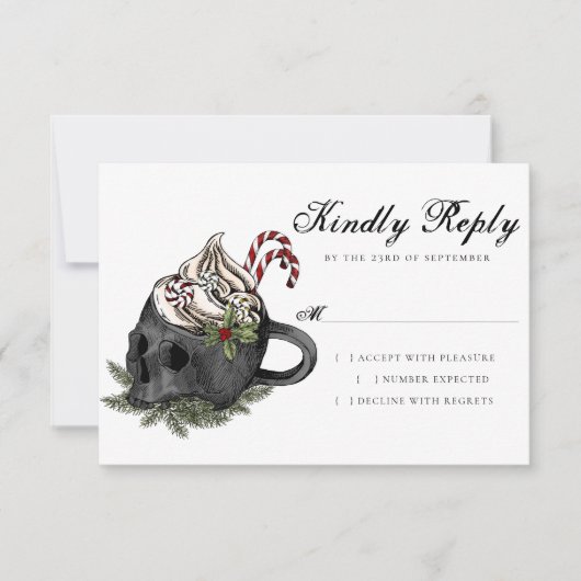 Creepy XMAS | Een zeer gotische schedel Mok grunge RSVP Kaartje (Voorkant)