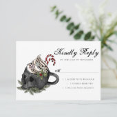 Creepy XMAS | Een zeer gotische schedel Mok grunge RSVP Kaartje (Staand voorkant)