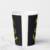 Creepy Yellow Happy Halloween met pompoengezicht Papieren Bekers (Links)