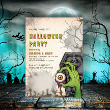 Creepy Zombie Adult Halloween Party Uitnodiging