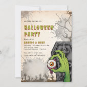 Creepy Zombie Adult Halloween Party Uitnodiging (Voorkant)