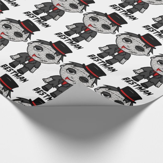 Creepy Zombie Beste Man op Wedding Gift Wrap Cadeaupapier (Hoek)