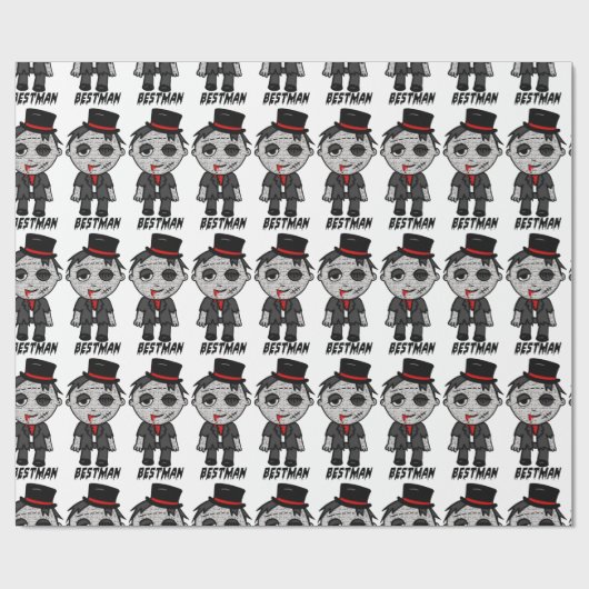 Creepy Zombie Beste Man op Wedding Gift Wrap Cadeaupapier (Vlak)