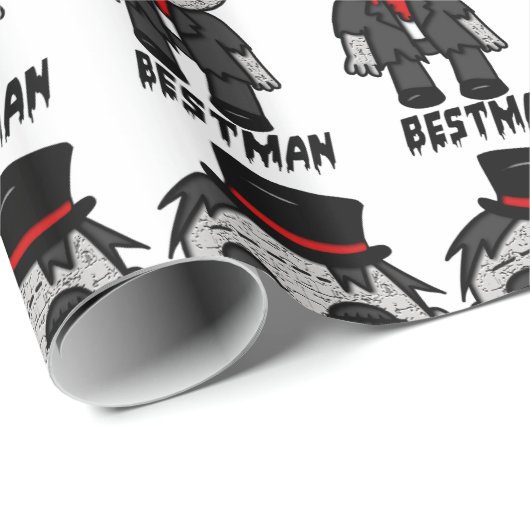 Creepy Zombie Beste Man op Wedding Gift Wrap Cadeaupapier (Rol Hoek)