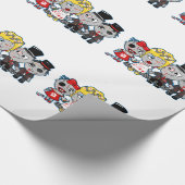 Creepy Zombie Bruiloft party cadeau wrap, cartoon  Cadeaupapier (Hoek)