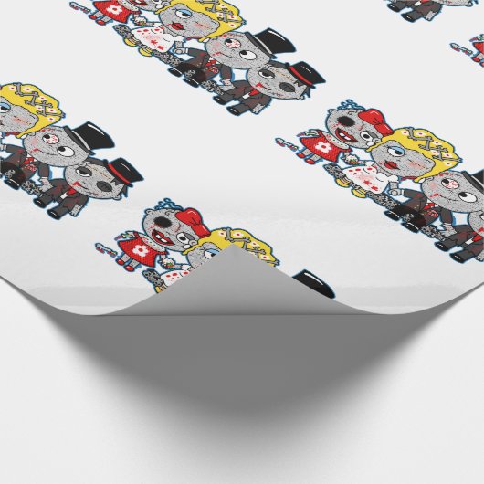 Creepy Zombie Bruiloft party cadeau wrap, cartoon  Cadeaupapier (Hoek)