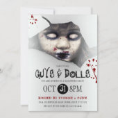 Creepy Zombie Doll Adult Halloween Party Kaart (Voorkant)