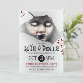 Creepy Zombie Doll Adult Halloween Party Kaart (Staand voorkant)