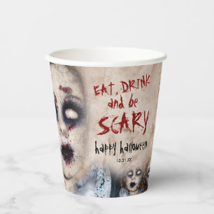 Creepy Zombie Doll Halloween Party Papieren Bekers