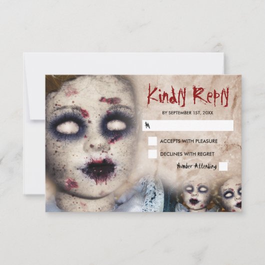 Creepy Zombie Doll Halloween RSVP (Voorkant)