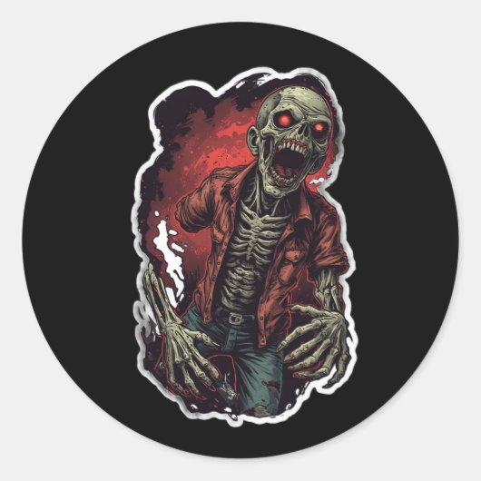 Creepy Zombie Halloween Sticker | Spooky Undead (Voorkant)