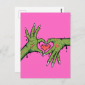 Creepy zombie handen maken harten briefkaart (Voorkant / Achterkant)