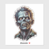 Creepy Zombie hoofd horror Sticker (Vel)