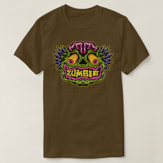 Creepy Zombie Illustratie T-shirt (Design voorkant)