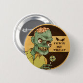 Creepy Zombie met Lollipop  | Pin-Button Ronde Button 5,7 Cm (Voorkant /achterkant)