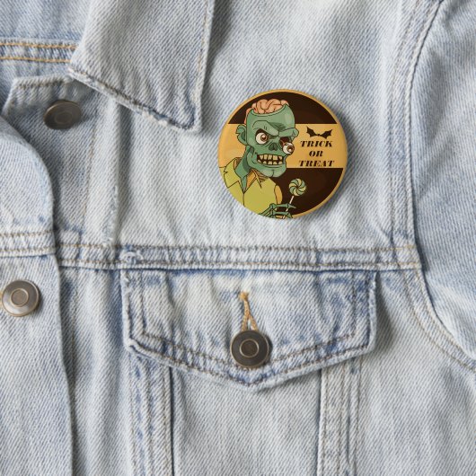 Creepy Zombie met Lollipop  | Pin-Button Ronde Button 5,7 Cm (In situ)
